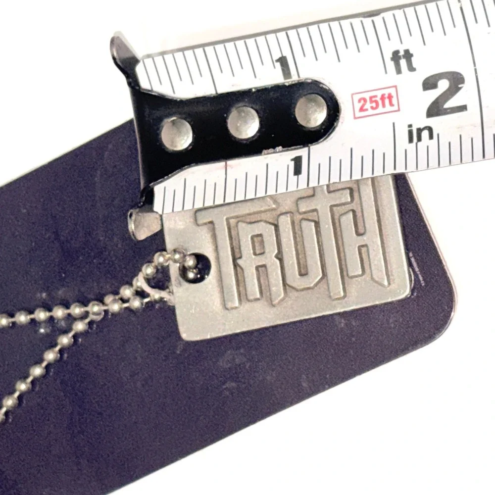 Full Strength Truth Dog Tag Necklace John 8:31-32 Christian Jewelry Silver Tone